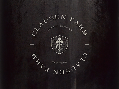 Clausen Farm badge brand mark branding clausen farm clover design horseshoe identity logo new york seal typography