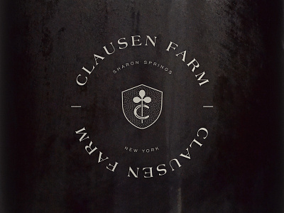 Clausen Farm badge brand mark branding clausen farm clover design horseshoe identity logo new york seal typography