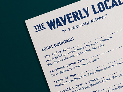 A Tri-County Kitchen alabama bar branding cocktail drink identity local logo logotype menu restaurant waverly