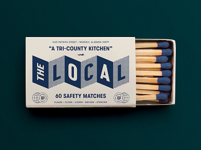 The Local badge branding fox identity local logo map match matchbook matchbox restaurant waverly