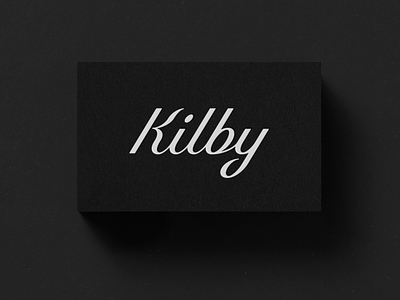 Kilby black branding brandmark business card design logo print script type typography wordmark