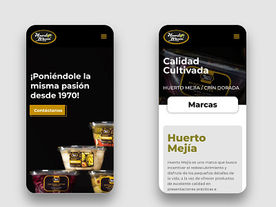 Versión móvil - sitio web Huerto Mejía ui ux web design