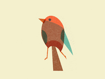 Bird element for a xmas card