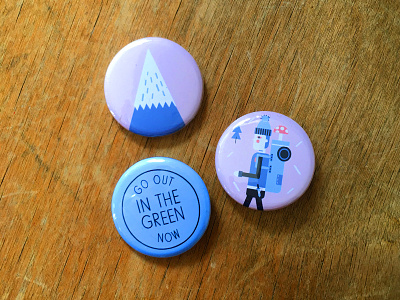 Buttons "go out in the green now" buttons illustration