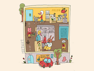 Shopping Dribb coop illustration micros sale shop shopping