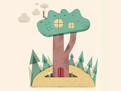 Baumhaus 800 forest haus house illustration treehouse wood
