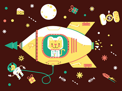 Happy holidays to you ! astro cat happy holiday