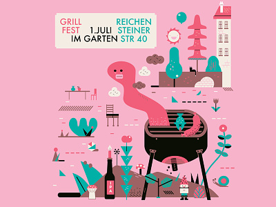 Grill Pink flyer (old) aspinall barbecue fest grill jamie party schnuppe