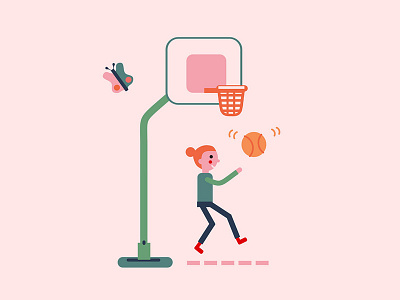 Client Stuff Basket basketball butterfly client illustration kids