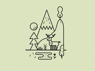 Going north deer goingnorth illustration mountain nature north outdoor