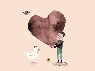 Bigheart Long chicken heart illustration love valentine card valentine day