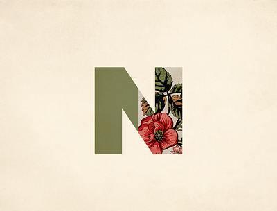 36 Days of Type - N 36 days of type 36dayoftype 36daysoftype07 brand branding color floral graphic design graphicdesign letter lettering lettermark logo logodesign n pattern split texture type typography