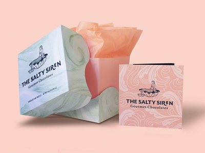 The Salty Siren box mockup custom box design custom boxes graphicdesign package package design wave wave logo