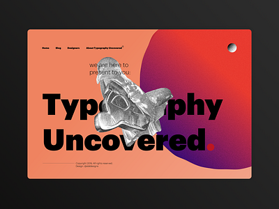 Typography Uncovered, a Homepage UI