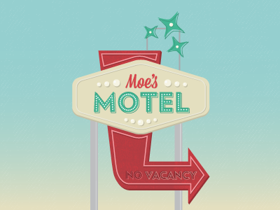 Moe's Motel gradient illustration motel sign