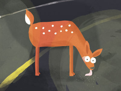 Surprise deer digital illustration magazine