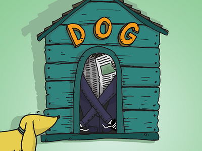 In the Doghouse colour dog doghouse green illustration magazine