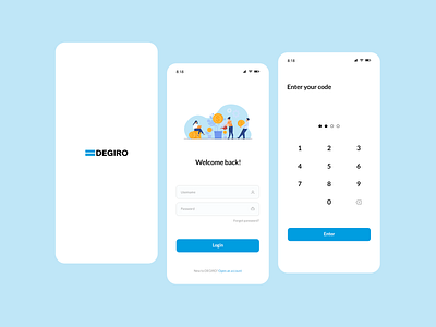 Degiro - invest app - redesign concept app app design clean ui design graphic design minimal mobile app mobile design ui ux
