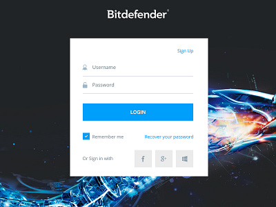 Login Form bitdefender form login password sign in sign up username