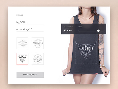 Day 015 - T-shirt Creator brand builder clothes configure fashion flat t shirt ui women