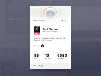  Day 019 - Dribbble Profile Card