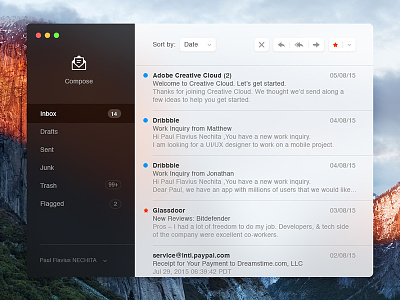 Day 038 - Email Client apple capitan client desktop el email inbox interface osx small ui widget