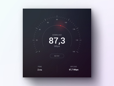 Day 048 - Speedometer dark download internet ping speed speedometer test ui upload