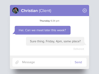 Day 053 - Chat UI chat clean contact conversation flat messages ui