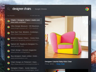 Day 054 - Spotlight Search apple capitan chair desktop el inbox interface osx results small ui widget