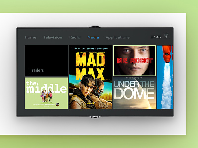 Day 071 - Smart TV applications media movie radio shows smart television trailers tv ui