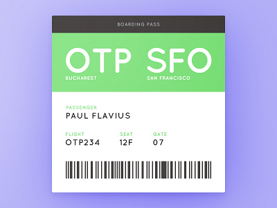 Day 074 - Boarding Pass bar boarding code flight pass passenger plane scanner ticket