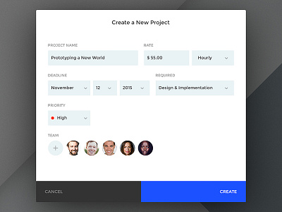 Day 076 - Create a New Project Modal create date field form input modal picker project team view