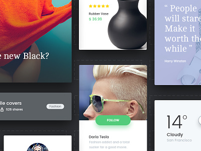 Vivid - Soft Material UI Kit - a closer look blogging fashion forms kit material products shopping store ui vivid