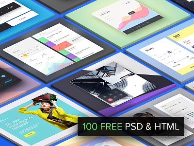 100 FREE PSD & HTML - Daily UI Challenge assets challenge daily free html interface material psd resource soft ui