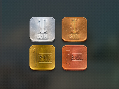 All 4 Coins aluminum coin cooper gold icon ios money