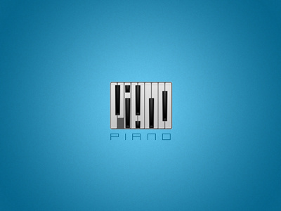 Piano black blue logo minimal music piano white