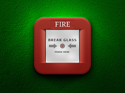 Fire Alarm Icon alarm break fire glass icon ios ipad iphone texture wall