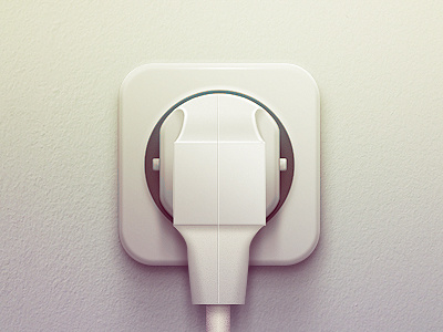 Power Plug in Socket electricity icon illustration ios ipad iphone plug power realistic semi socket
