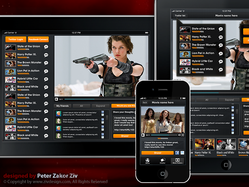 Movie trailers app 2011 ui ux app forum rating trailer movie iphone ipad