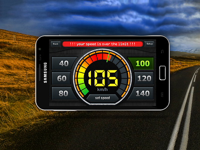 Speed limit checker 2011 android app car kmh mih road speed ui warning