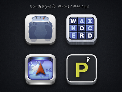 Skeuomorphic iPhone app icons