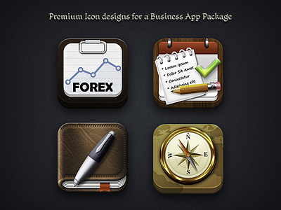 Premium business app package 2012 app apple business icon ios ipad iphone launcher premium skeuomorphic