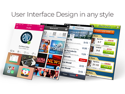 User Interface Design in any style app design ios iphone mobile portfolio skeuomorphic style ui ux