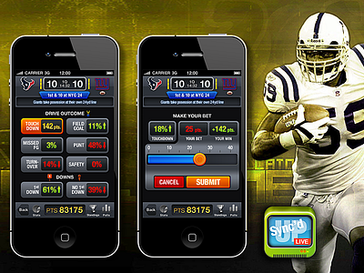 Live betting app 2012 american bet betting design football football app icon illustration ios iphone live logo mobile ui