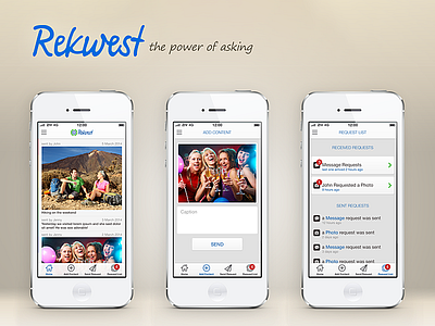 Rekwest 2014 communication design ios iphone mobile skeuomorphic social ui