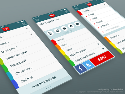 Hey Quick Messages 2014 app design ios iphone mobile ui