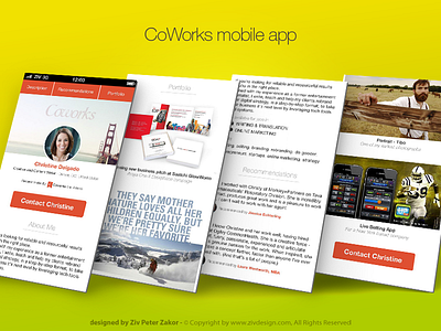 CoWorks freelancer profile app app design freelancer ios ipad iphone mobile profile recruitment ui ux