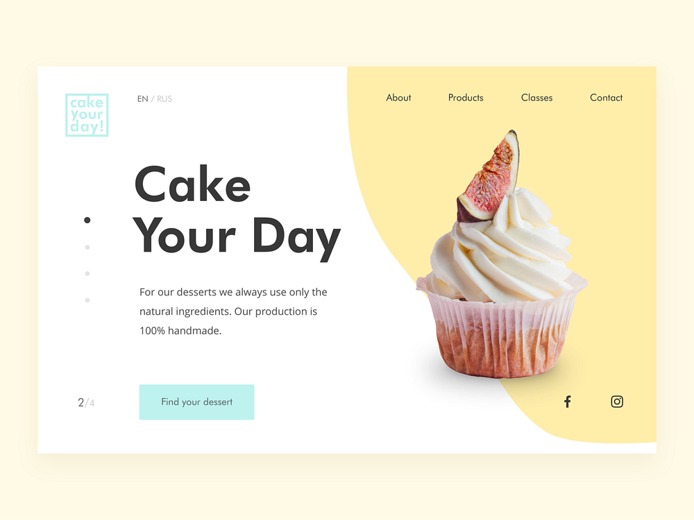 Cake Your Day website by Eugenia Artyukhina on Dribbble