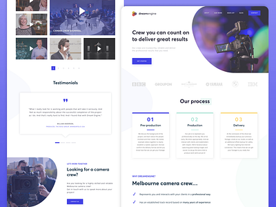 Video production website concept brand clean company landing ui ux video website