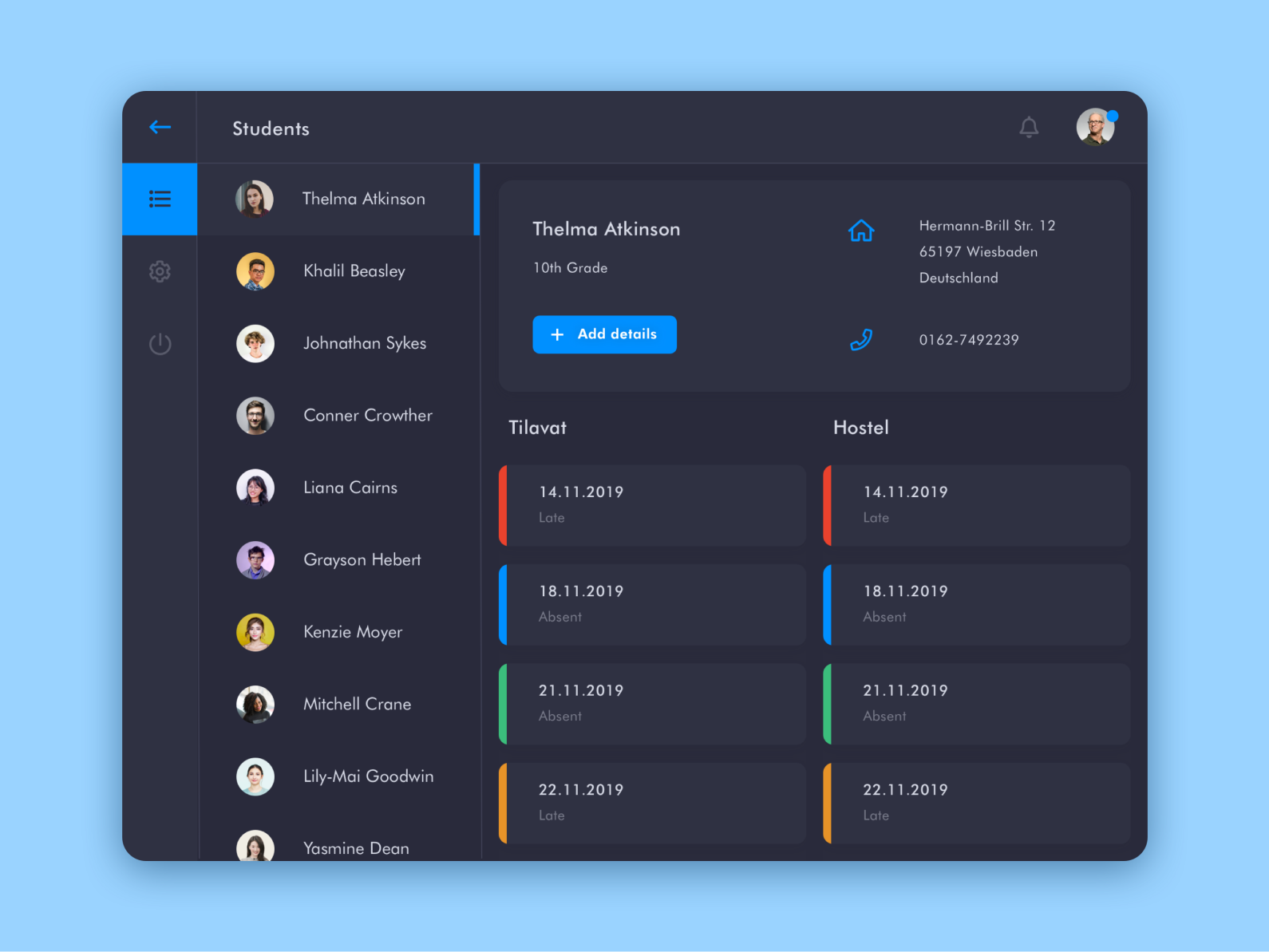 Teacher App Dark Theme By Eugenia Artyukhina On Dribbble